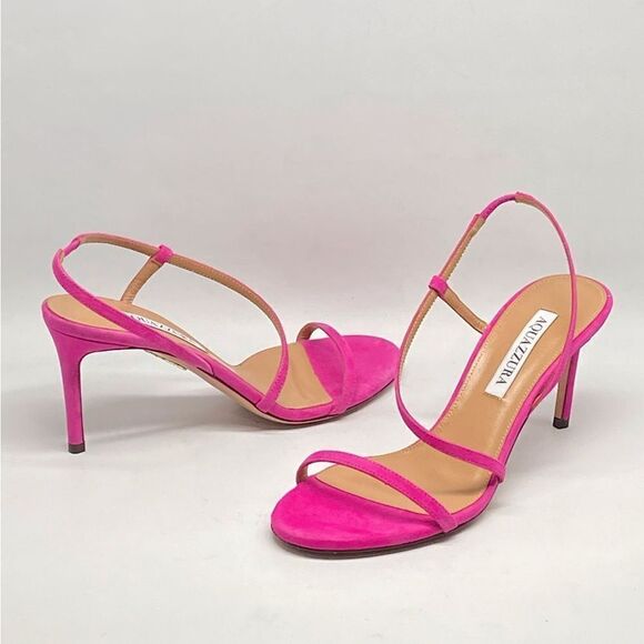 Aquazzura Sleek 75MM Strappy Suede Sandals size 36.5 - Picture 9 of 13